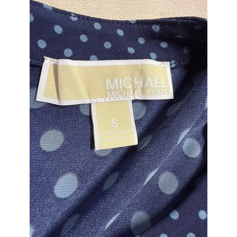 Michael Kors Women’s Blue And White Polka Dot Dress Size Small F58
